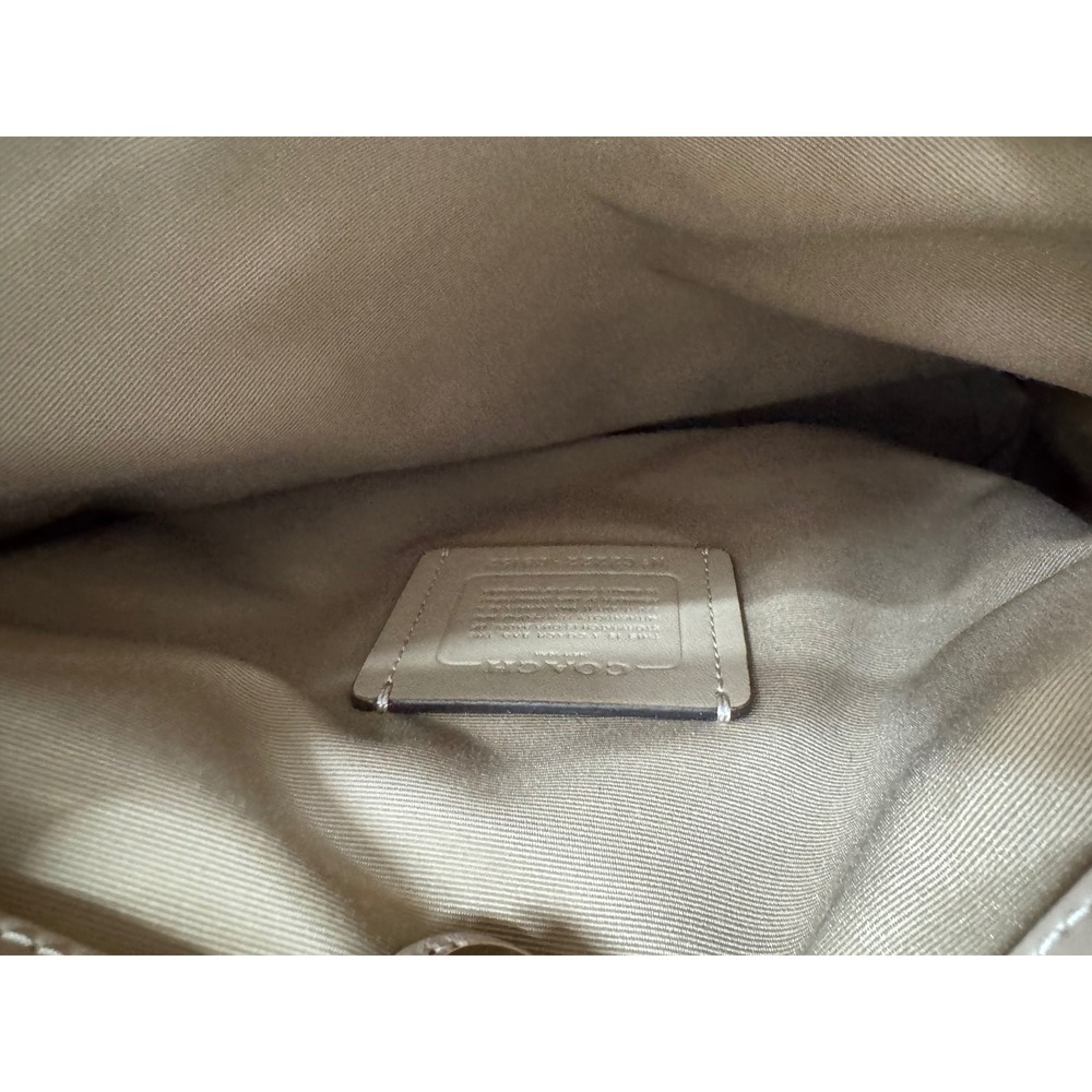 Coach C8152 Signature Canvas Mollie Tote 25 Khaki Chalk‎ Gold Chain Shoulder Bag - Picture 12 of 16